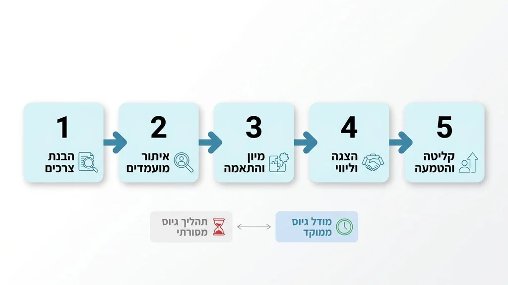 אחרי רשימת שלבי מודל העבודה והגיוס ראיון עבודה מקצועי לתחום התחזוקה וההסעדה