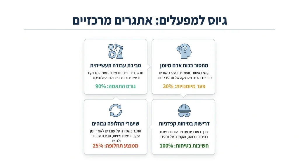 עובדי ייצור מקצועיים ברצפת מפעל